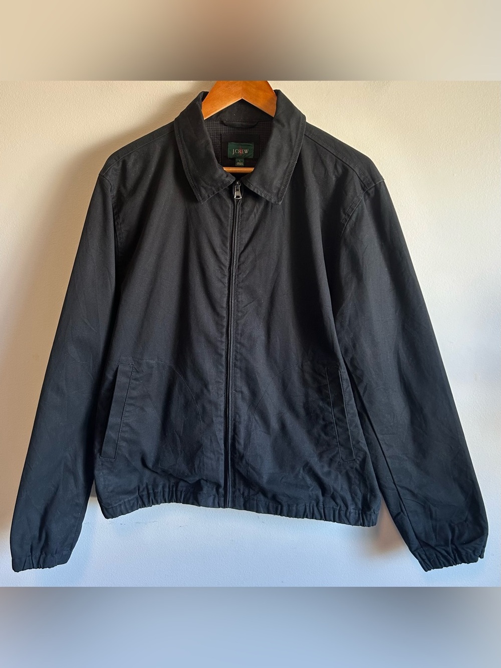 J.Crew Oarsman Full Zip Up Harrington Jacket Men’s L 100% Cotton Twill Classic